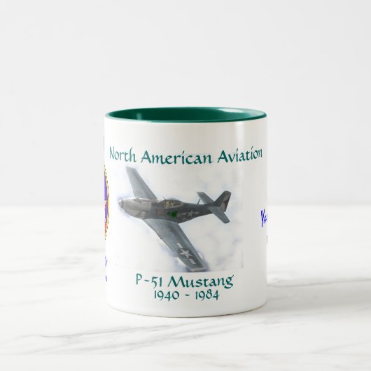 P-51 MUSTANG, 7th Fighter Squadron Tweekleurige Koffiemok (Center)