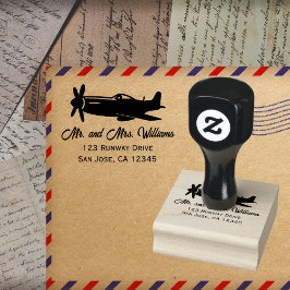 P-51 Mustang Airplane Cool Pilot Fun Aviation Rubberstempel