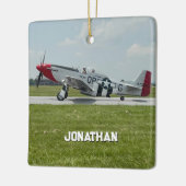 P-51 Mustang Airplane Photo Pilot Personalized  Keramisch Ornament (Links)