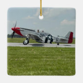 P-51 Mustang Airplane Photo Pilot Personalized  Keramisch Ornament (Achterkant)