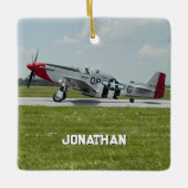 P-51 Mustang Airplane Photo Pilot Personalized  Keramisch Ornament (Voorkant)