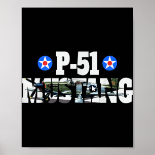 P-51 Mustang Amerikaans WW2 gevechtsvliegtuig P-51 Poster