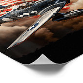 P-51 Mustang Amerikaans WW2 gevechtsvliegtuig P-51 Poster (Hoek)