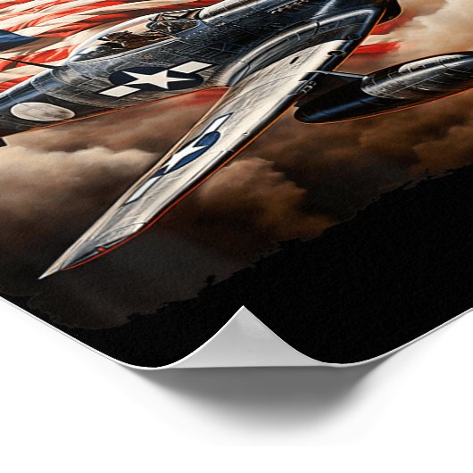P-51 Mustang Amerikaans WW2 gevechtsvliegtuig P-51 Poster (Hoek)