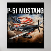 P-51 Mustang Amerikaans WW2 gevechtsvliegtuig P-51 Poster (Voorkant)