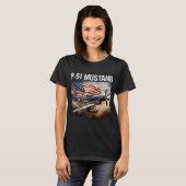 P-51 Mustang Amerikaans WW2 gevechtsvliegtuig P-51 T-shirt (Voorkant volledig)