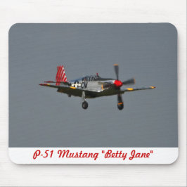 P-51 Mustang Betty Jane Mousepad Muismat