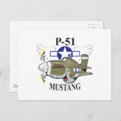 p-51 mustang briefkaart (Voorkant / Achterkant)