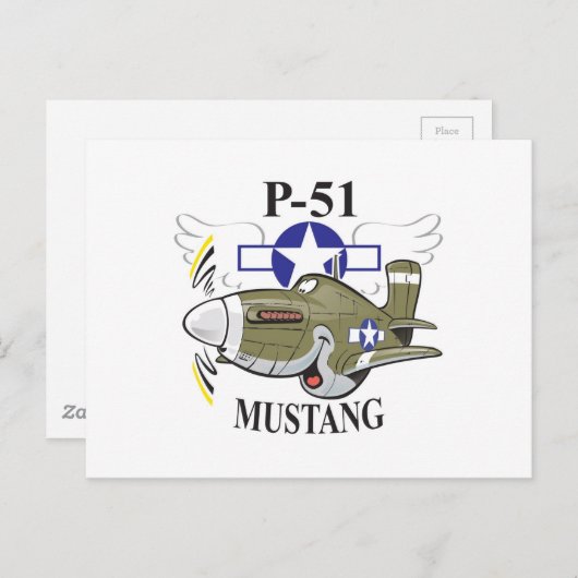 p-51 mustang briefkaart (Voorkant / Achterkant)