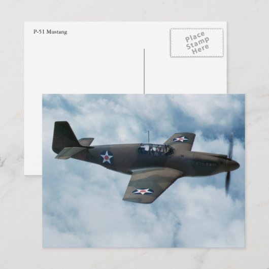 P-51 Mustang Briefkaart (Voorkant / Achterkant)