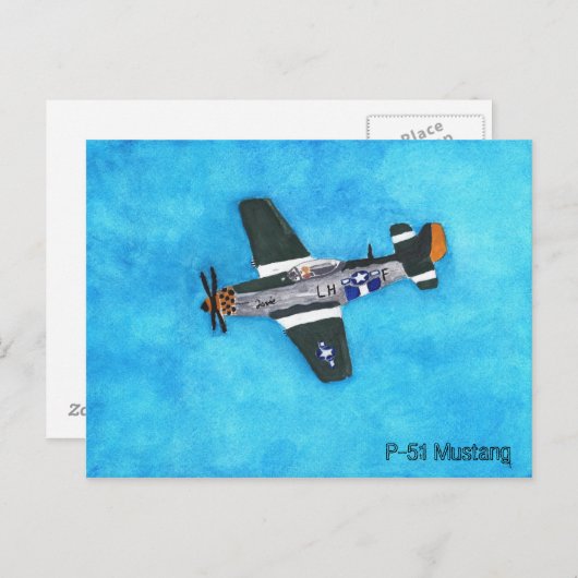 P-51 Mustang Briefkaart (Voorkant / Achterkant)
