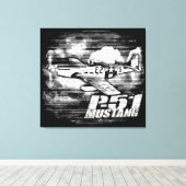 P-51 Mustang Canvas Afdruk (Insitu (Houten vloer))