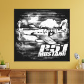 P-51 Mustang Canvas Afdruk (Insitu (Woonkamer))
