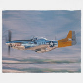 P-51 MUSTANG FLEECE DEKEN (Voorkant (Horizontaal))