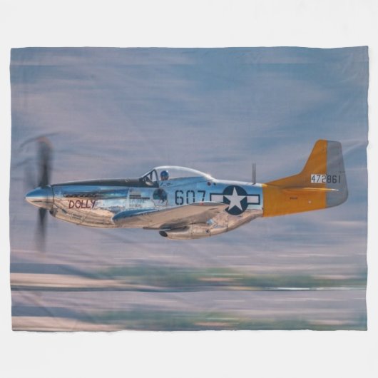 P-51 MUSTANG FLEECE DEKEN (Voorkant (Horizontaal))