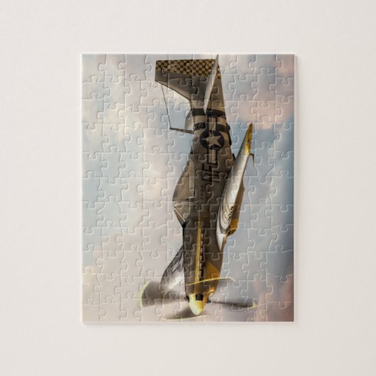 P-51 Mustang gevechtsvliegtuig uit de Tweede Werel Legpuzzel (Verticaal)