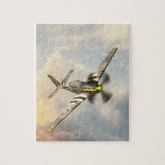 P-51 Mustang gevechtsvliegtuig uit de Tweede Werel Legpuzzel (Verticaal)
