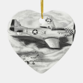(P-51) Mustang Keramisch Ornament