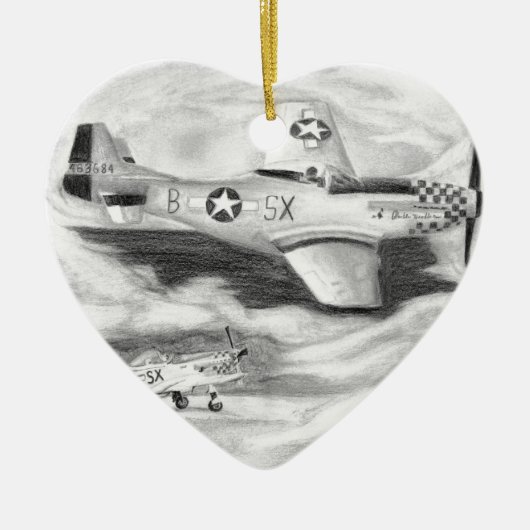 (P-51) Mustang Keramisch Ornament (Voorkant)