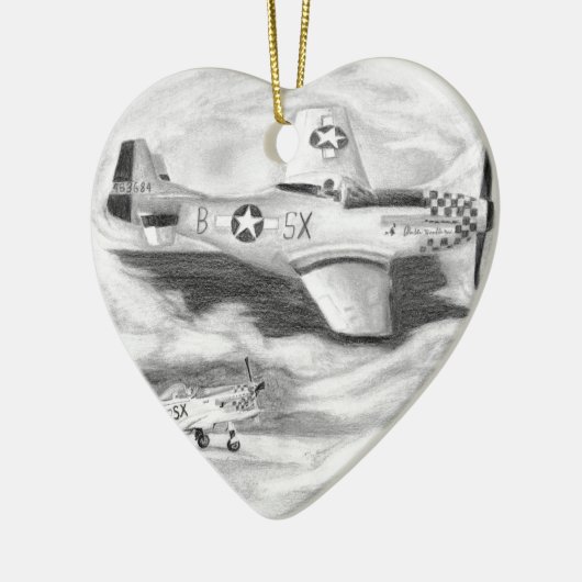 (P-51) Mustang Keramisch Ornament (Links)