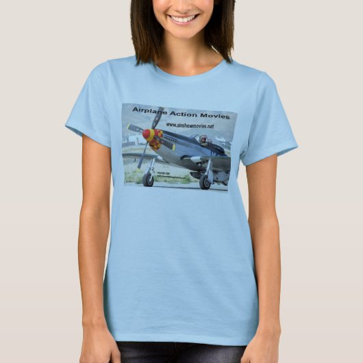 P-51 Mustang Ladie's Baby Doll T-Shirt (Voorkant)
