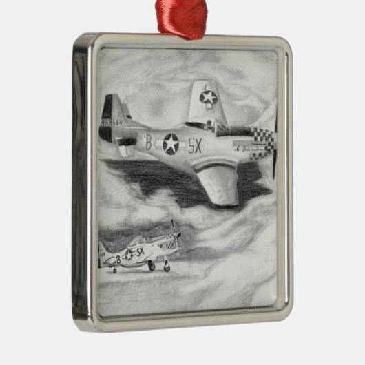 (P-51) Mustang Metalen Ornament (Rechts)