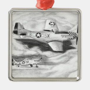 (P-51) Mustang Metalen Ornament