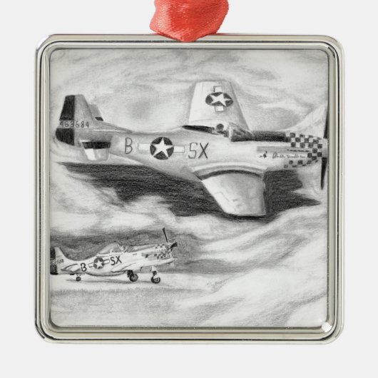 (P-51) Mustang Metalen Ornament (Voorkant)