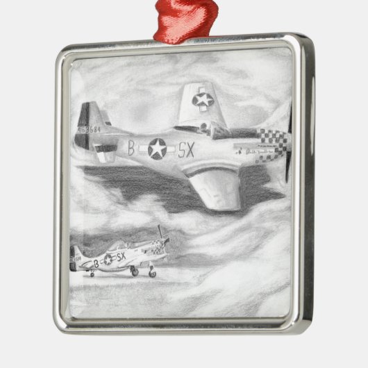 (P-51) Mustang Metalen Ornament (Links)