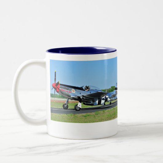 P-51 Mustang-mok Tweekleurige Koffiemok (Links)