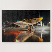 P-51 Mustang op de Wet Tarmac Legpuzzel (Horizontaal)