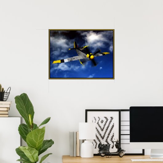P 51 Mustang Poster (Thuiskantoor)