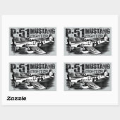 P-51 Mustang Rechthoek Stickers (Vel)