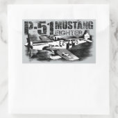 P-51 Mustang Rechthoek Stickers (Tas)