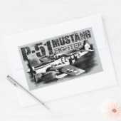P-51 Mustang Rechthoek Stickers (Envelop)