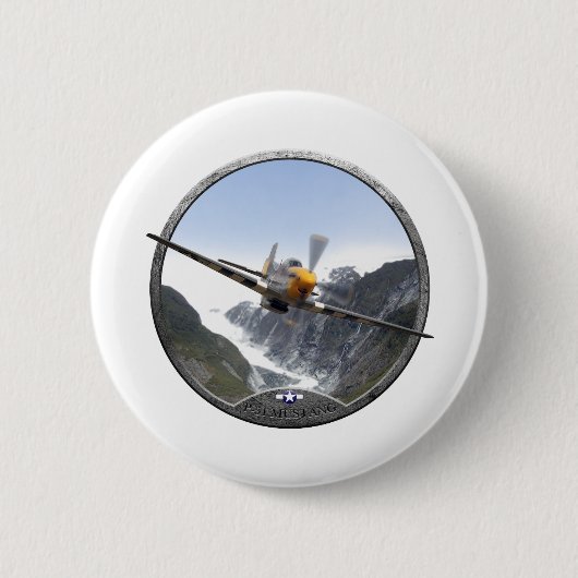 P-51 Mustang Ronde Button 5,7 Cm (Voorkant)