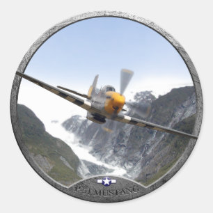 P-51 Mustang Ronde Sticker