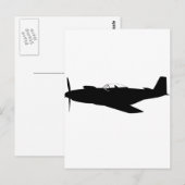 P-51 Mustang Silhouette Briefkaart (Voorkant / Achterkant)