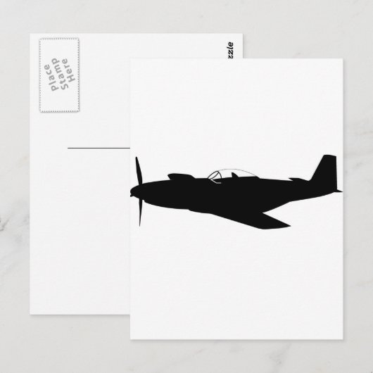 P-51 Mustang Silhouette Briefkaart (Voorkant / Achterkant)