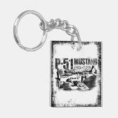 P-51 Mustang Square (dubbelzijdige) Sleutelhanger (Voorkant Links)
