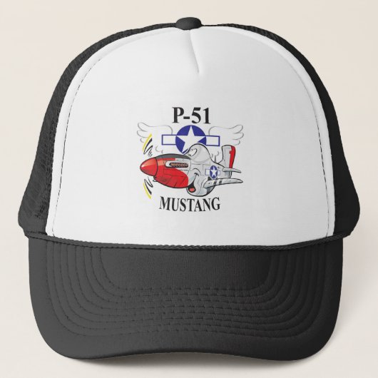 p-51 mustang trucker pet (Voorkant)