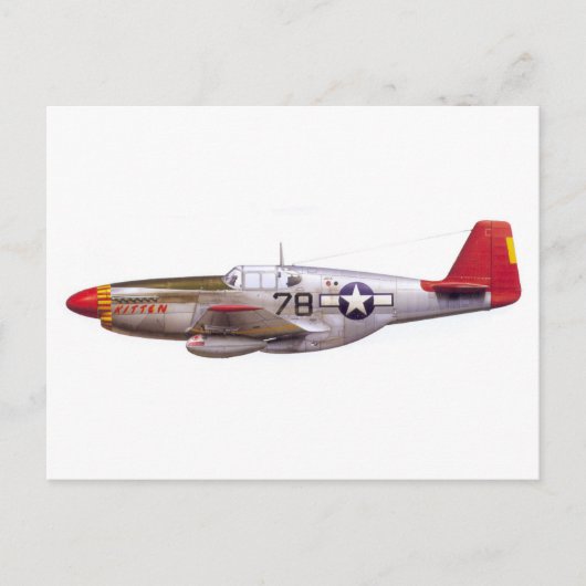  P-51 Mustang Tuskegee Airmen Wereldoorlog II Briefkaart (Voorkant)
