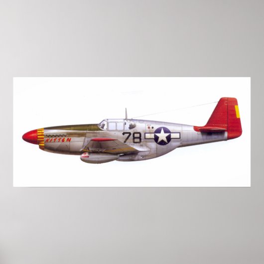  P-51 Mustang Tuskegee Airmen Wereldoorlog II Poster (Voorkant)