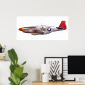 P-51 Mustang Tuskegee Airmen Wereldoorlog II Poster (Thuiskantoor)