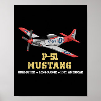 P-51 Mustang Tweede Wereldoorlog bommenwerper Poster