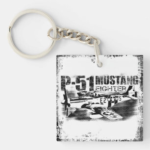 P-51 mustang Vierkante (tweezijdige) Keychain