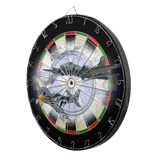 P-51 Mustang-vliegescorte Dartbord (Voorkant Rechts)