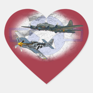 P-51 Mustang-vliegescorte Hart Sticker