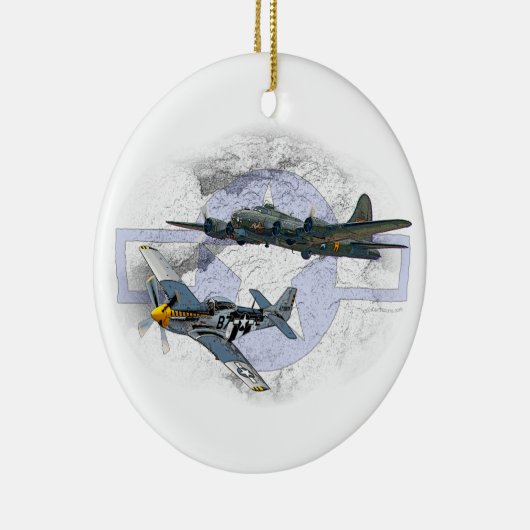 P-51 Mustang-vliegescorte Keramisch Ornament (Rechts)