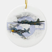 P-51 Mustang-vliegescorte Keramisch Ornament (Voorkant)